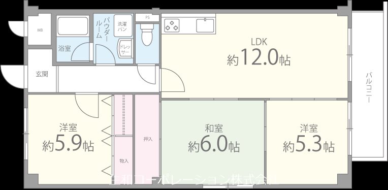 リーヴァ三日市 間取り図