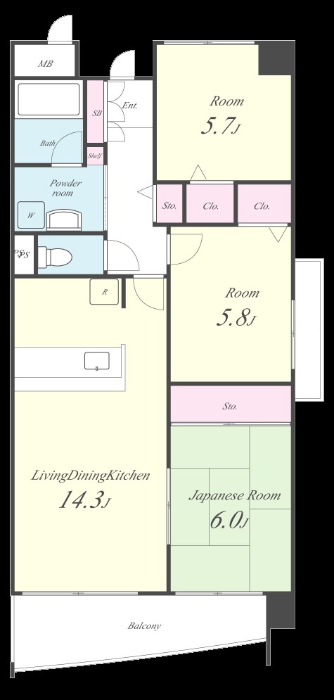 ｽﾍﾟﾗﾝﾂｧ西神戸 間取り図