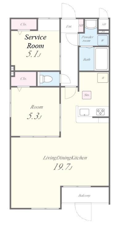 フレール緑地公園アネックス 間取り図