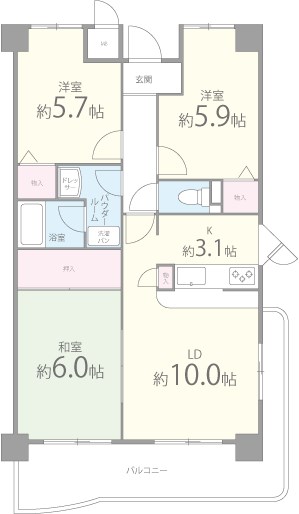 パークシャトー平野白鷺 間取り図