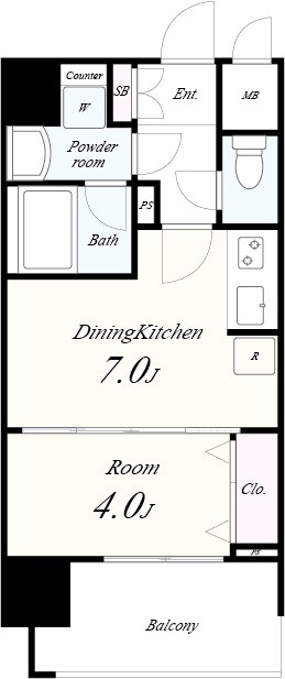 セイワパレス京町堀 1302号室 間取り