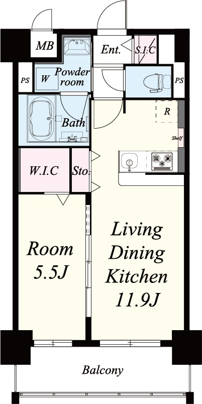 ステラ桜川 802号室 間取り