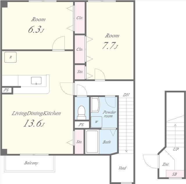 ディアコート(茨木市) 205号室 間取り