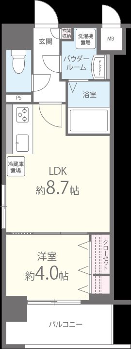 レユシール(中央区) 606号室 間取り