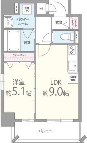 huit arbre上町台 205号室 間取り