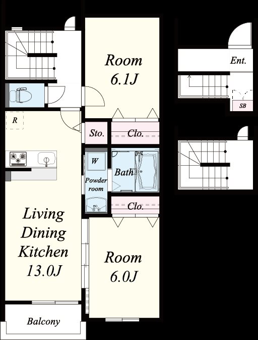 エクセラン朝妻 間取り図