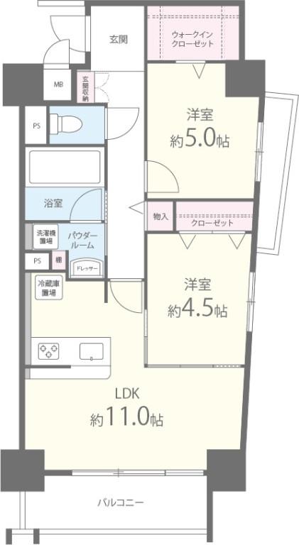 クルアルガイノウエ 402号室 間取り