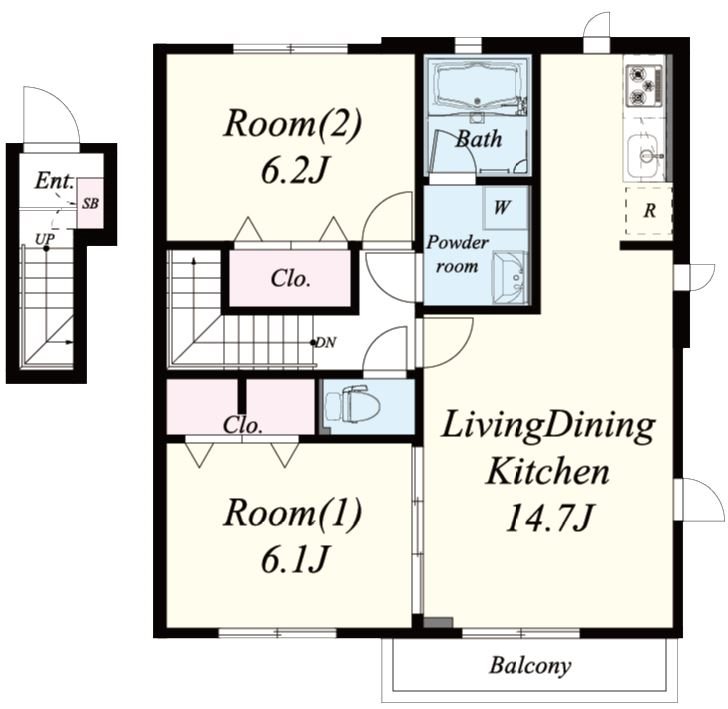 ファミーユ大阪高槻 201号室 間取り