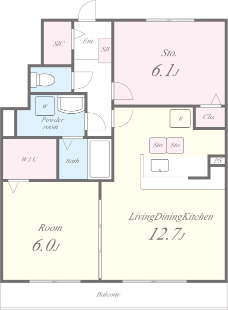 サンプリエ 105号室 間取り