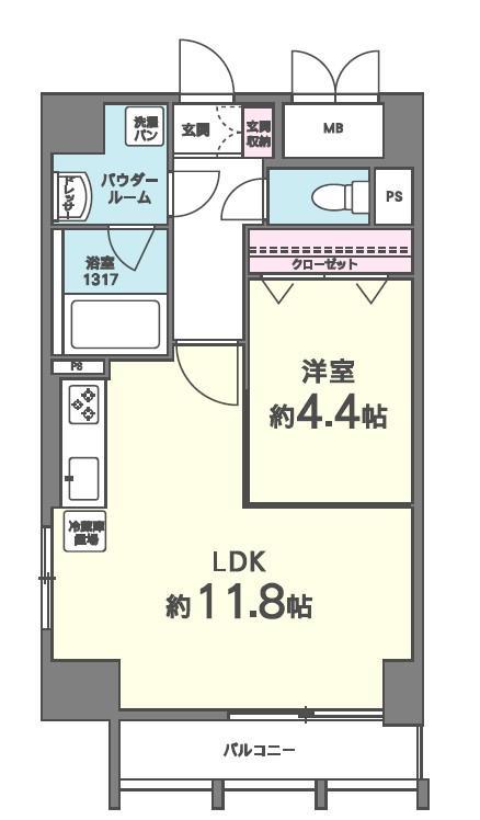T.Y天六 905号室 間取り