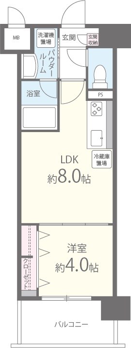 シャイニング福島離宮 803号室 間取り