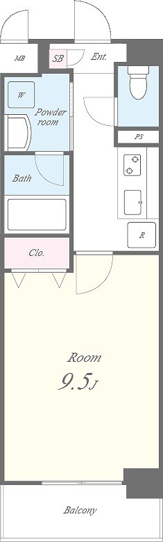 コンフォート弁天 407号室 間取り