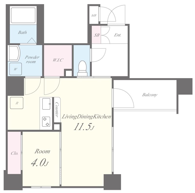 LaCASA玉造 401号室 間取り