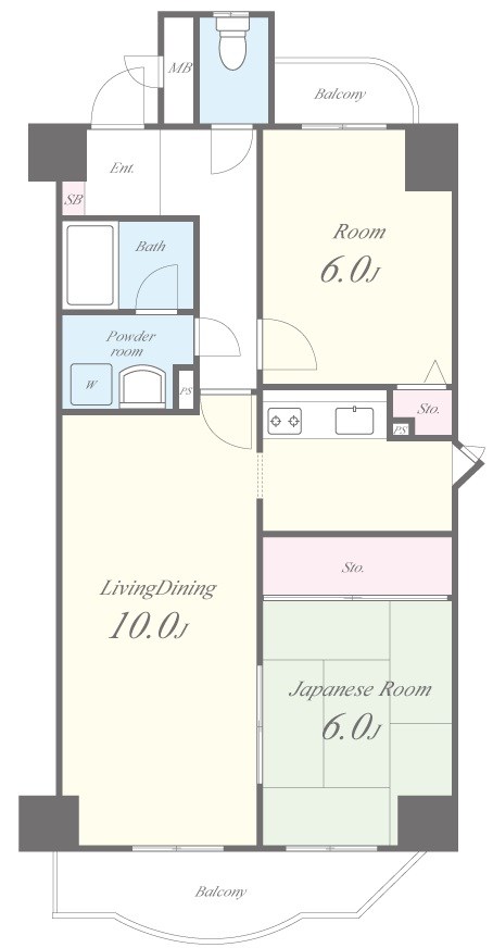 オーセント住之江 4A号室 間取り