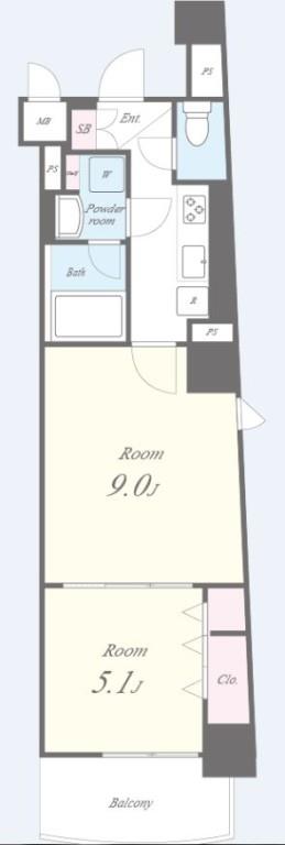 リ･フォルーチェ大阪城 間取り図