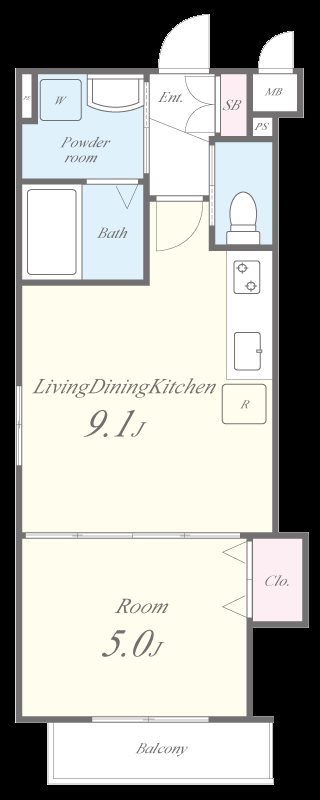 グランパシフィック長橋スクエアⅡ 202号室 間取り