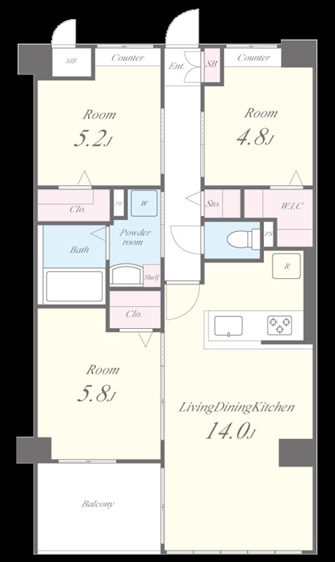 APエルテージ地行 間取り図