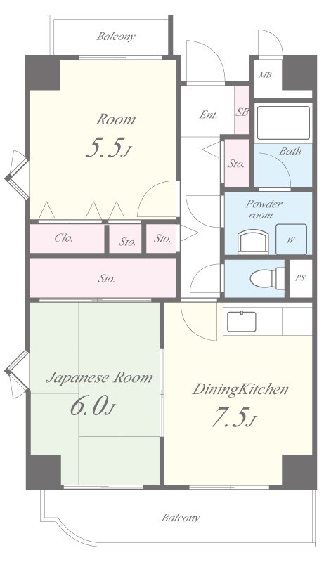 ウエストウイング 203号室 間取り