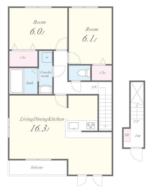 ロッヂえざかA 205号室 間取り