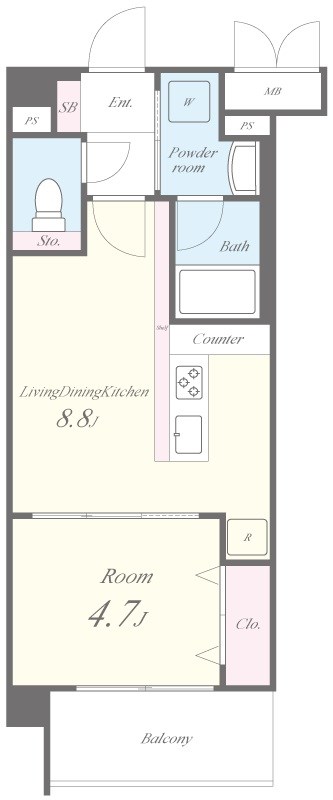 Parvis Flora Tsurumi 303号室 間取り