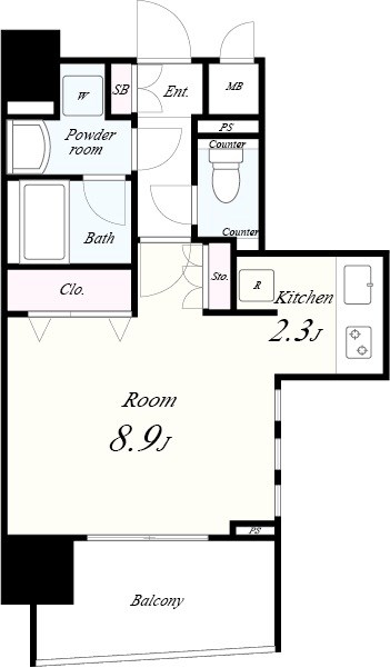 セイワパレス京町堀 1103号室 間取り