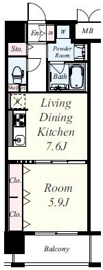 パトリス城東中央 406号室 間取り