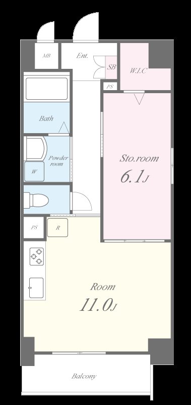 アベニール四天王寺 501号室 間取り