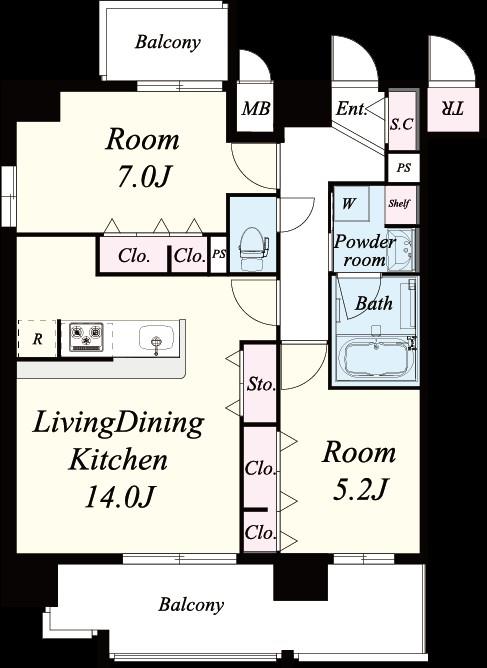 セレーナ コンフォルト天神橋 間取り図