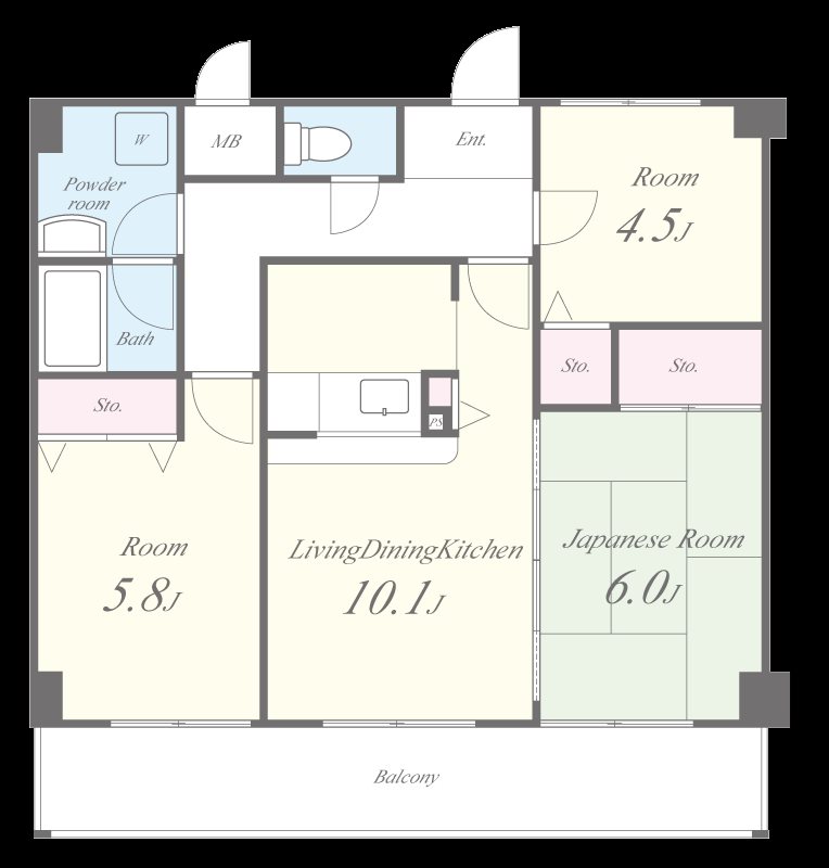 ルミエール森東 203号室 間取り
