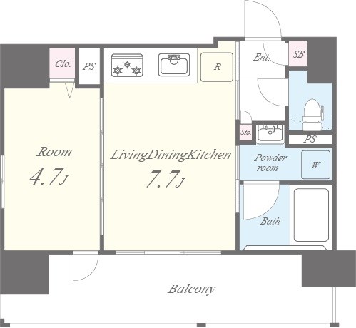 セイワパレス玉造駅前 0801号室 間取り