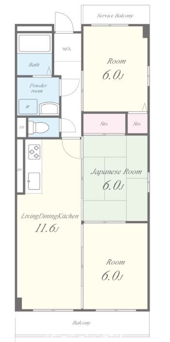 クリエイト三島(摂津) 101号室 間取り