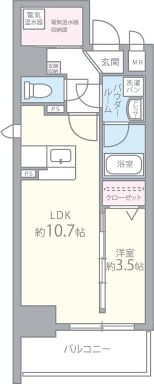 ソシオ心斎橋 401号室 間取り