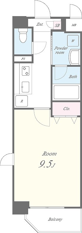 コンフォート弁天 308号室 間取り