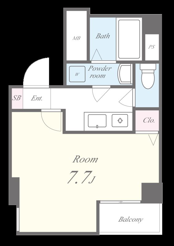 グランパシフィック木川東 702号室 間取り
