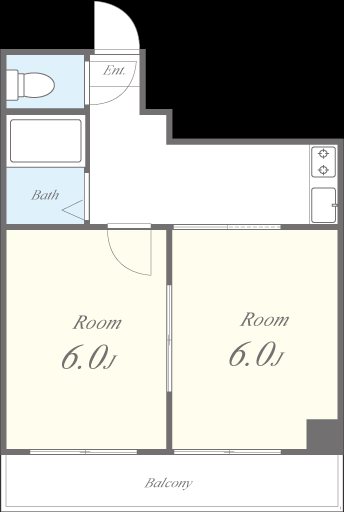 エクラ難波南 102号室 間取り