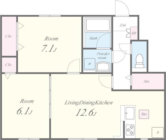 グランヴェルデ高槻 112号室 間取り