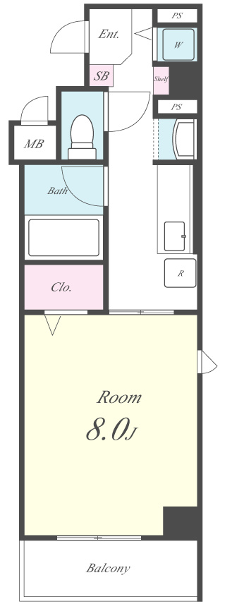 THE BASE四条大宮（ザベース四条大宮） 405号室 間取り