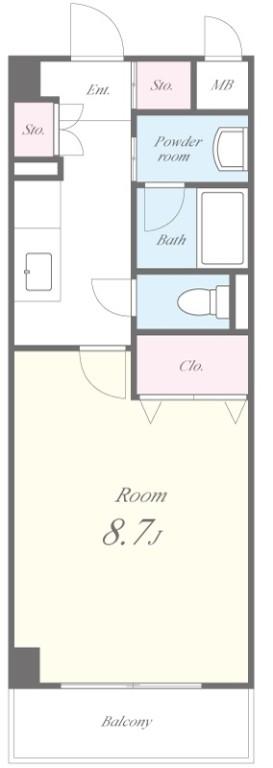 パスライト枚方香里園 110号室 間取り