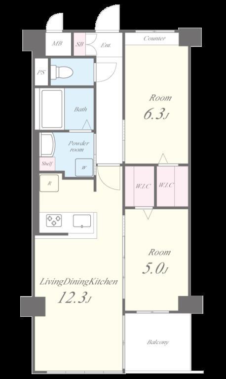 APエルテージ地行 間取り図