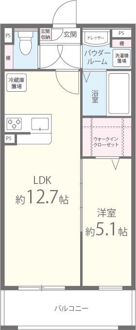 エクレシオ正木 206号室 間取り
