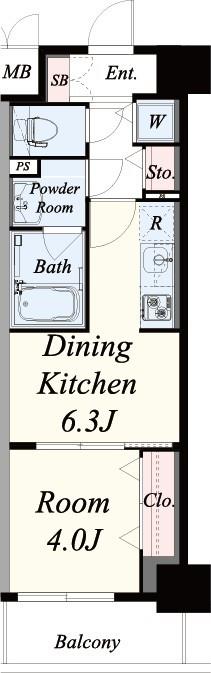 フェンテ・一条 702号室 間取り