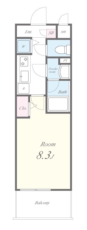 グランパシフィックPINE Luxe 0803号室 間取り