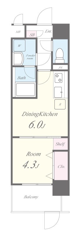 グランパシフィックPINE Luxe 0204号室 間取り