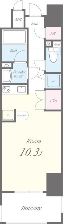セイワパレス大手前西 1002号室 間取り