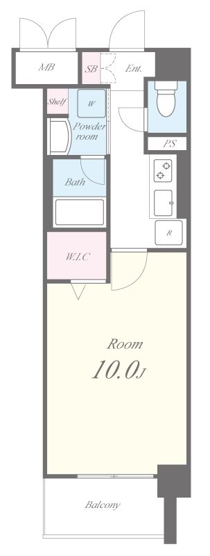 グローリードミール開田 105号室 間取り
