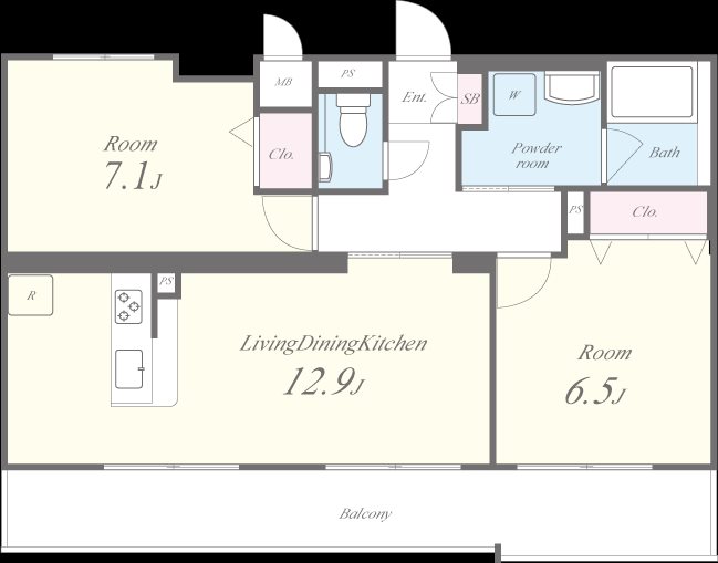 エストリュエル 302号室 間取り