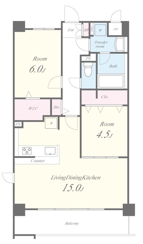 グローリードミール天神 間取り図