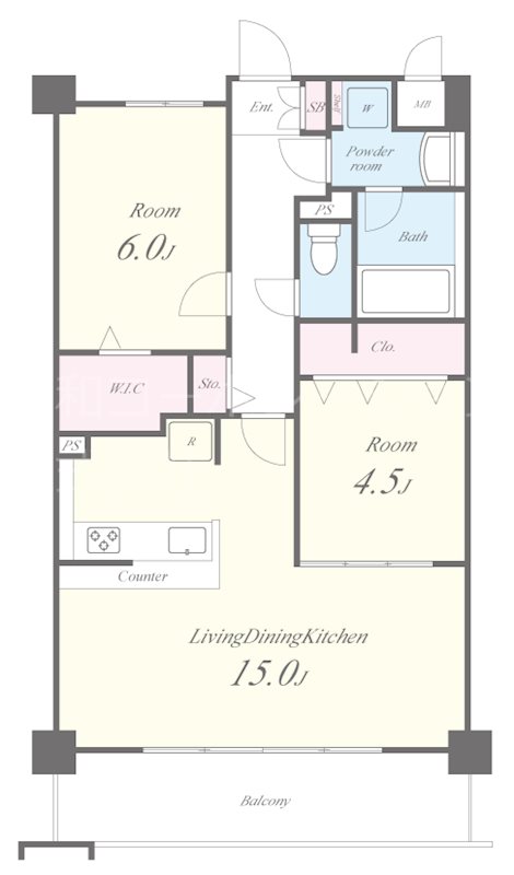 グローリードミール天神 間取り図