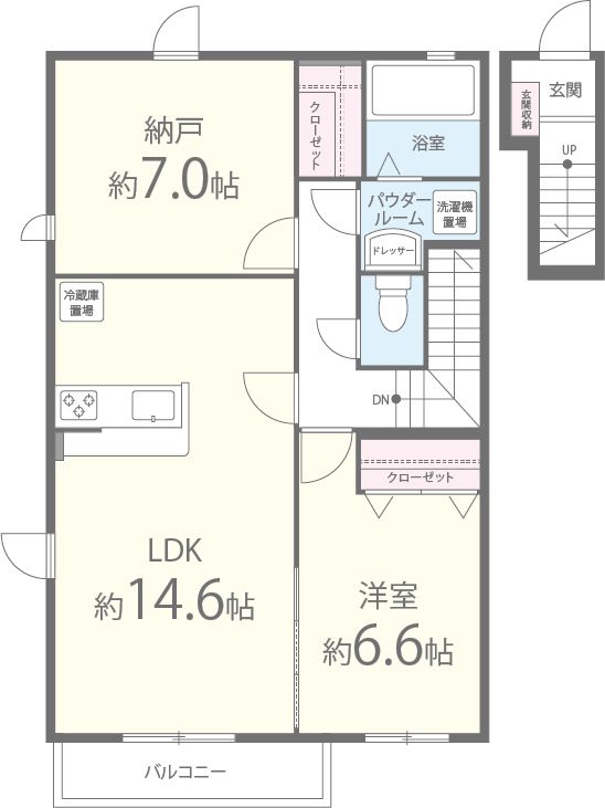 クオーレ 207号室 間取り