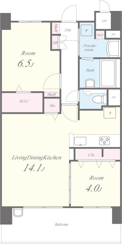 ポラリス松ヶ枝 0703号室 間取り